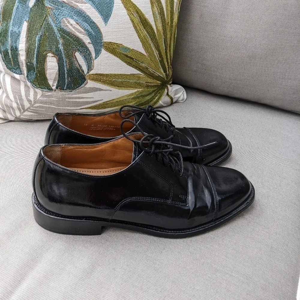 BOSTONIAN LUXE Mens  Black Leather Oxfords Lace-Up Shoes Size 10‎